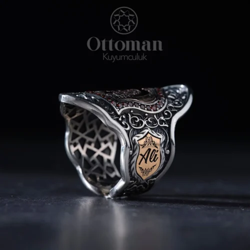 Ay Yıldız Zihgir Model Gümüş Erkek Yüzük