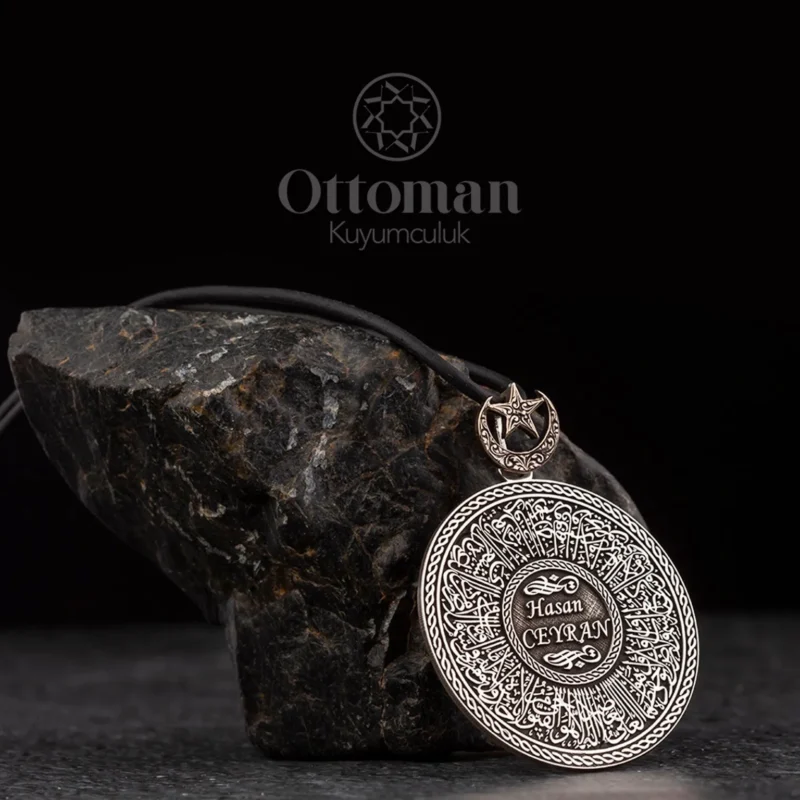 ayetel-kursi-kolye-b02206 Ayetel Kürsi Yazılı Gümüş Erkek Kolye