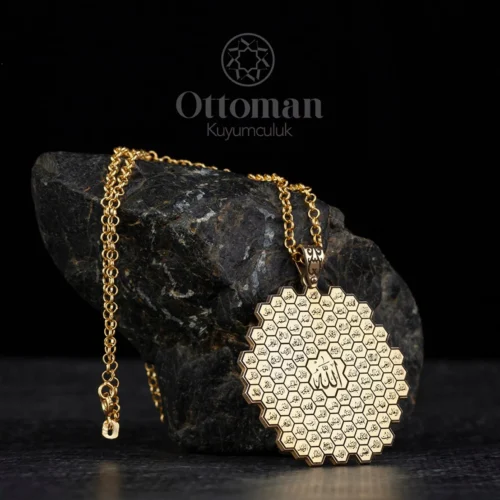 Bal Peteği Model Gümüş Kadın Kolye