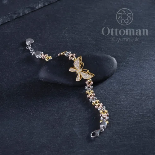 Kelebek Model Gümüş Kadın Bileklik