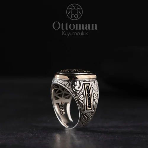 Buda Geçer Yahu Oval Gravürlü Gümüş Erkek Yüzük