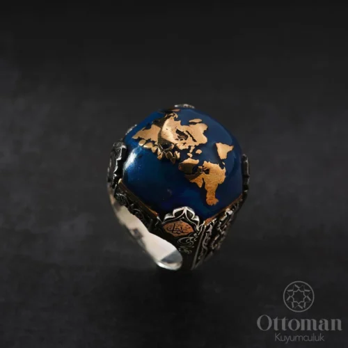 Kızıl Elma Model Gümüş Erkek Yüzük