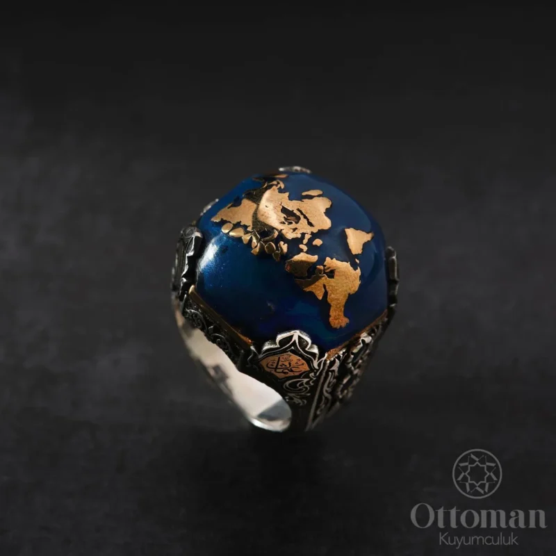 Kızıl Elma Model Gümüş Erkek Yüzük