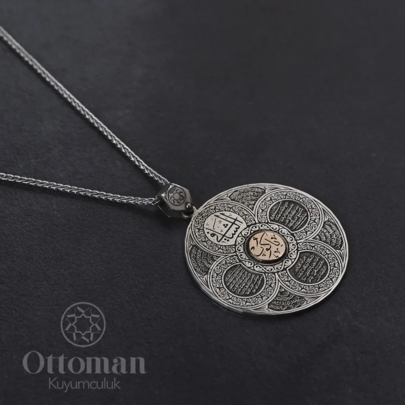 Dualı Madalyon Gümüş Erkek Kolye