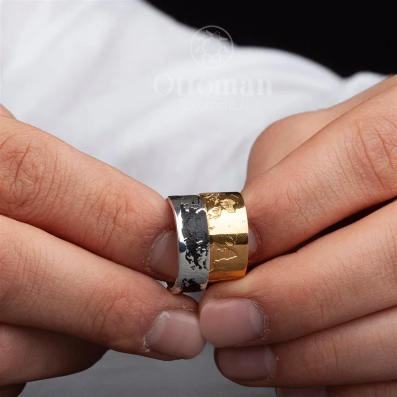 Dünyada ve Ukbada Yazılı Gümüş Alyans Set