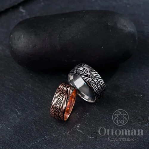 dunyada-ve-ukbada-cift-alyans--bb77- Çizgisel Model Gümüş Alyans Set