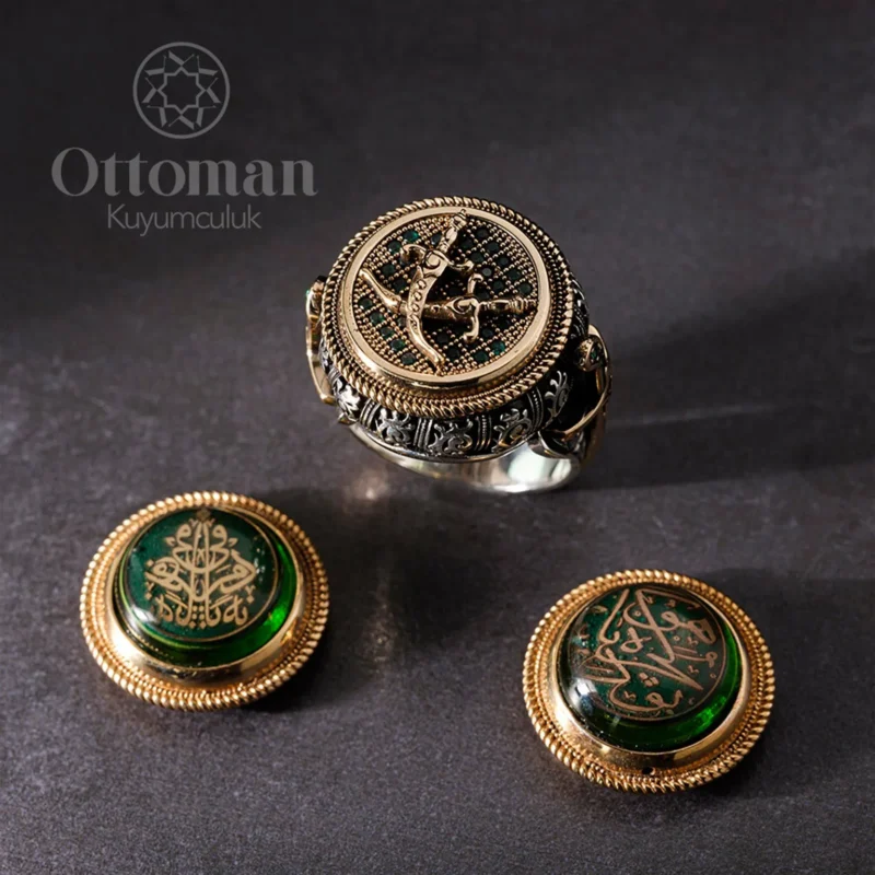 Efsunkar Üç Başlık Model Gümüş Erkek Yüzük