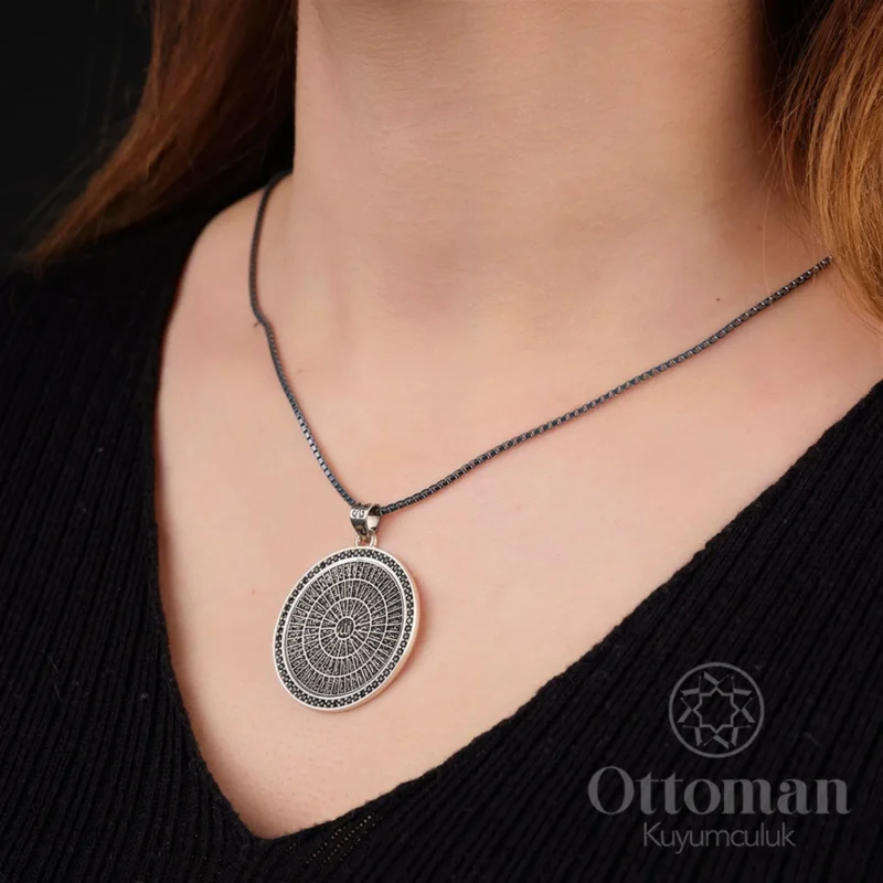 Esmaü'l Hüsna Model Gümüş Kadın Kolye