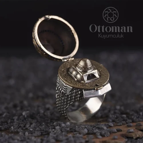 Fatih Sultan Mehmet Han Miğferi Gümüş Erkek Yüzük
