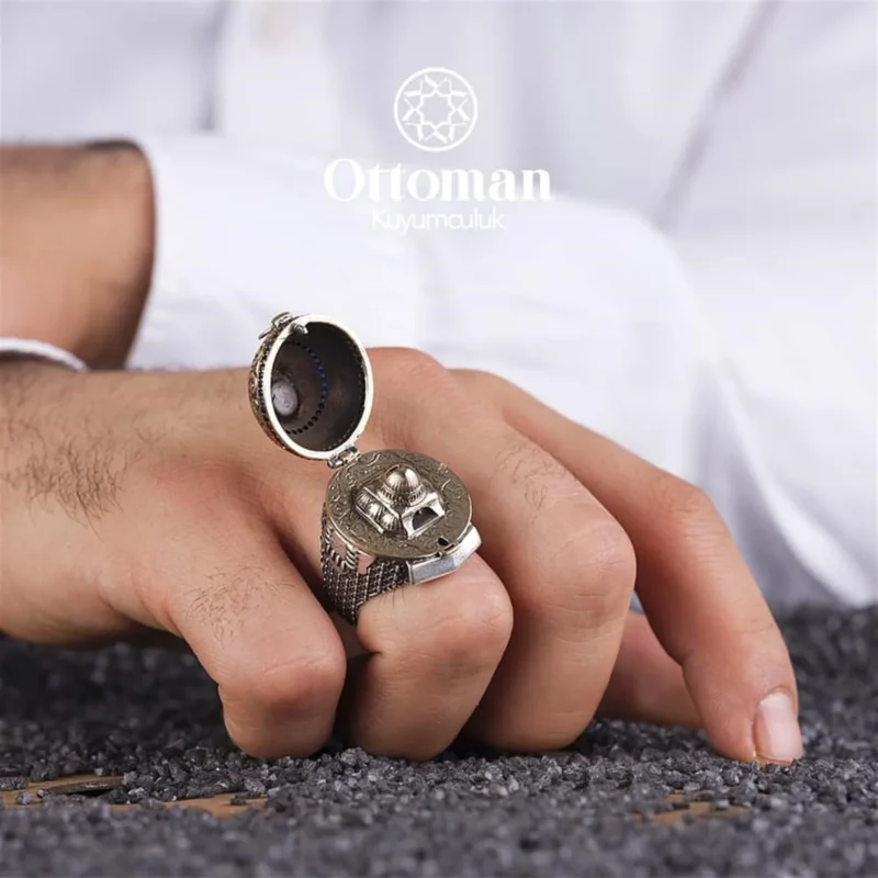 Fatih Sultan Mehmet Han Miğferi Gümüş Erkek Yüzük