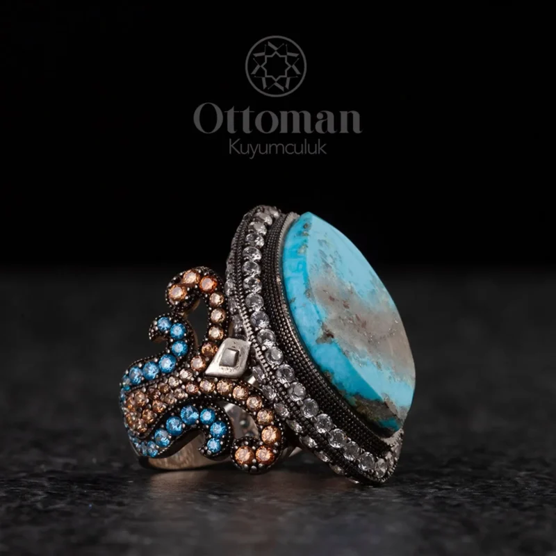 Firuze Taşlı Gümüş Kadın Yüzük