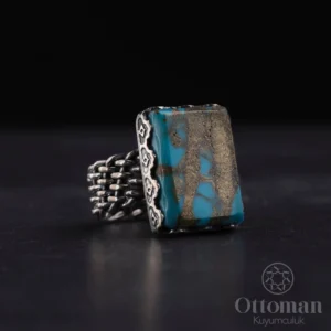 firuze-tasli-ozel-tasarim-orme-3-lu-se-7fc42a Fi̇ruze Taşlı Gümüş Örme Üçlü Set