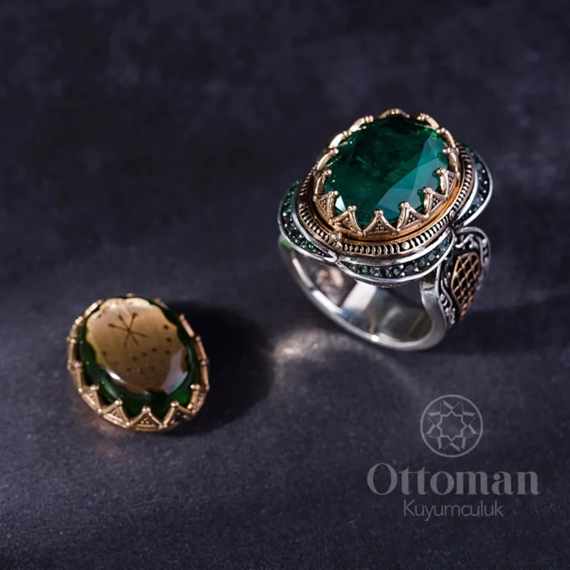 Füsunkar Çerkez Bayrağı Model Gümüş Erkek Yüzük