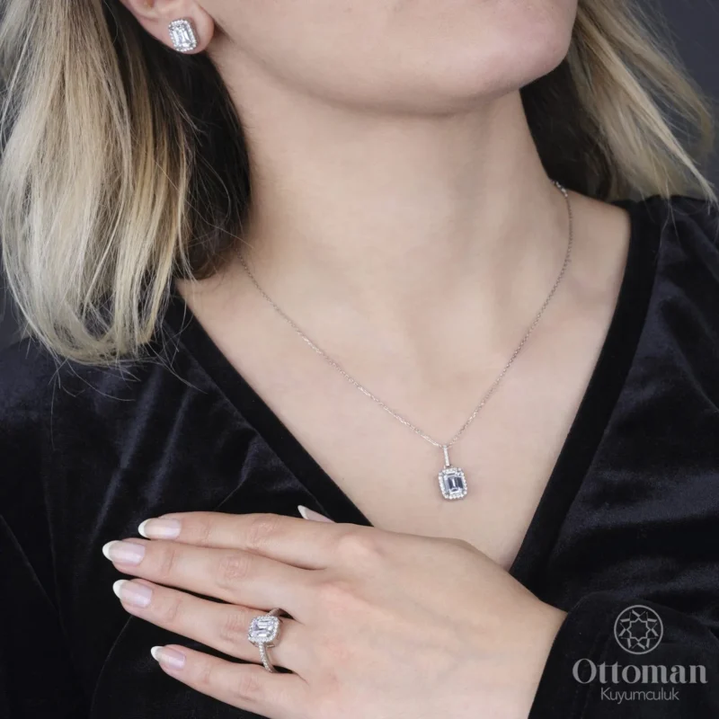 Gümüş Kadın Baget Takı Set