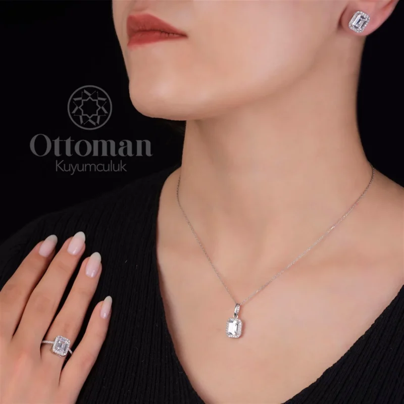 Gümüş Bayan Baget Gümüş Takı Set