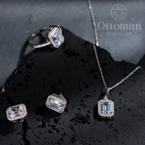 Gümüş Bayan Baget Gümüş Takı Set