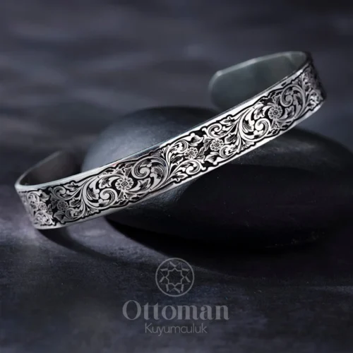 Gümüş Erkek Kelepçe Bileklik