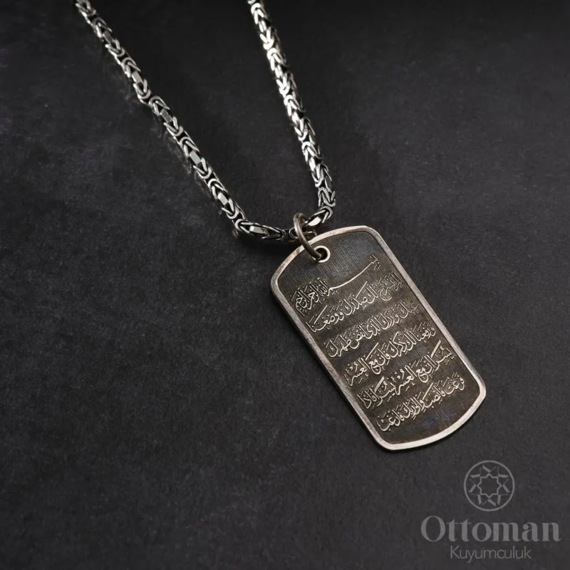 İnşirah Suresi Yazılı Gümüş Askeri Künye