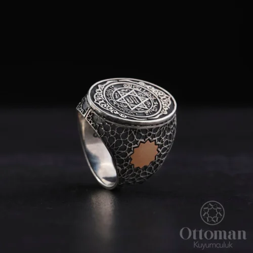 Oval Süleyman Mührü Gümüş Erkek Yüzük