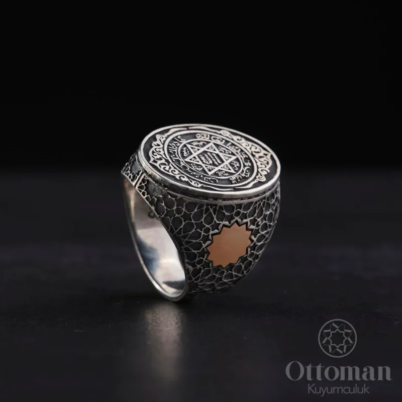 Oval Süleyman Mührü Gümüş Erkek Yüzük