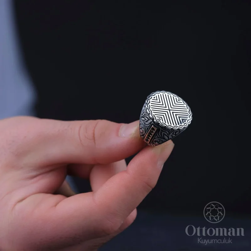 Halvet-i Taci Şerif Gümüş Erkek Yüzük