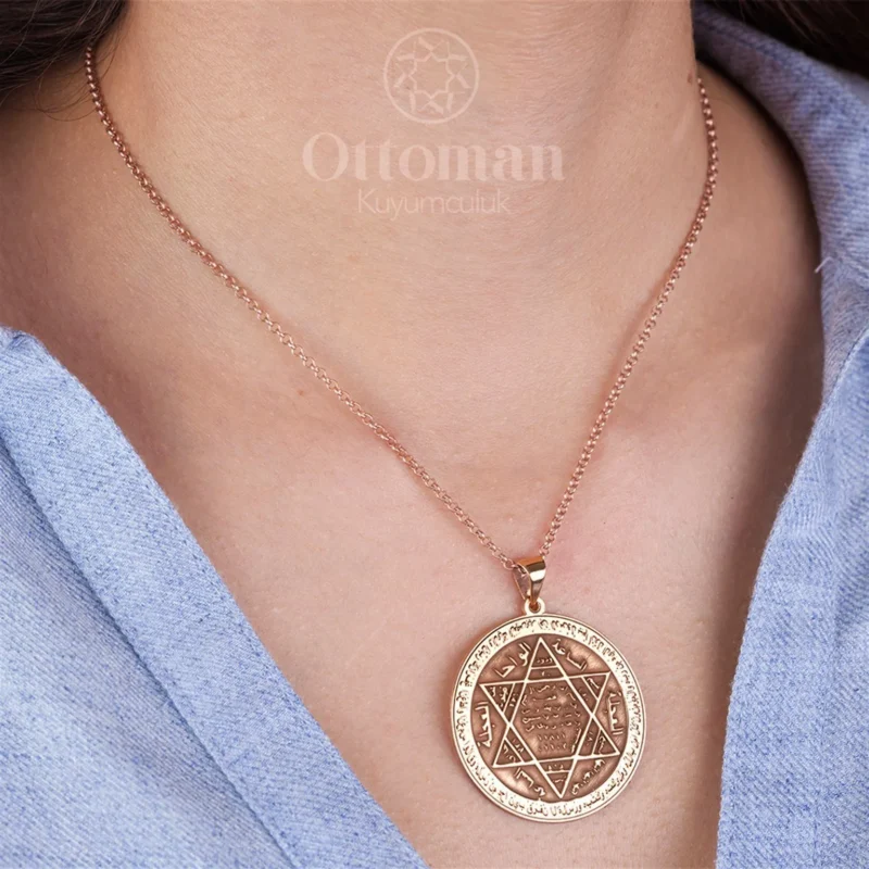 Hz. Süleyman'ın Mührü Gümüş Kadın Kolye