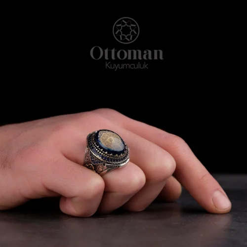 İnşirah Yazılı Gümüş Erkek Yüzük