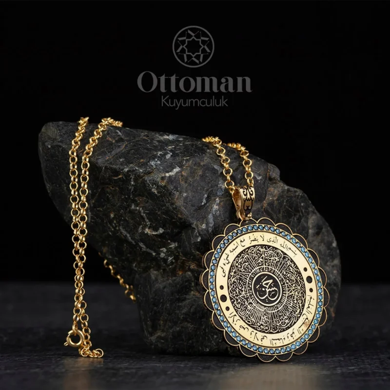 İnşirah Suresi Yazılı Gümüş Kadın Kolye