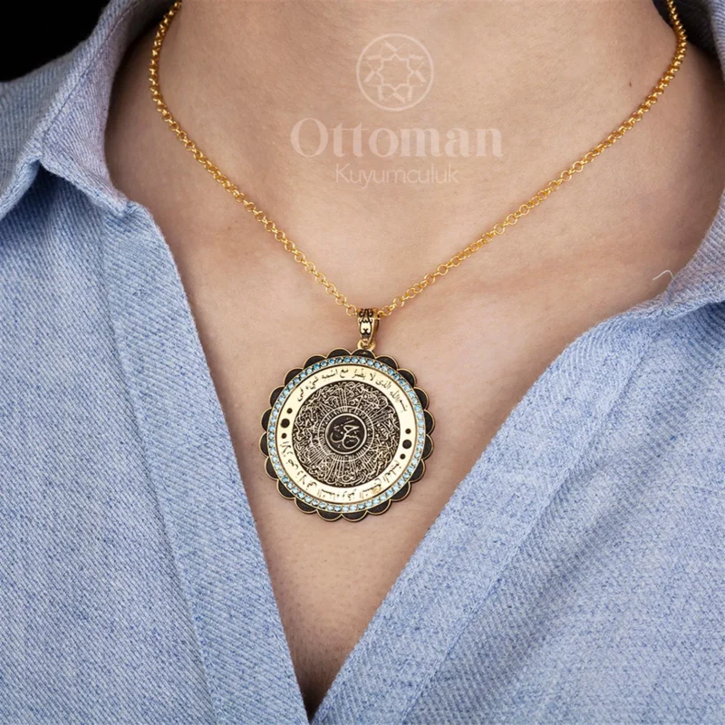 İnşirah Suresi Yazılı Gümüş Kadın Kolye