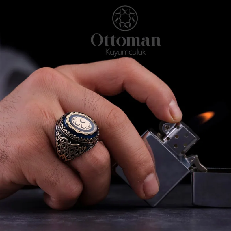 Üç Hilal Model Gümüş Erkek Yüzük