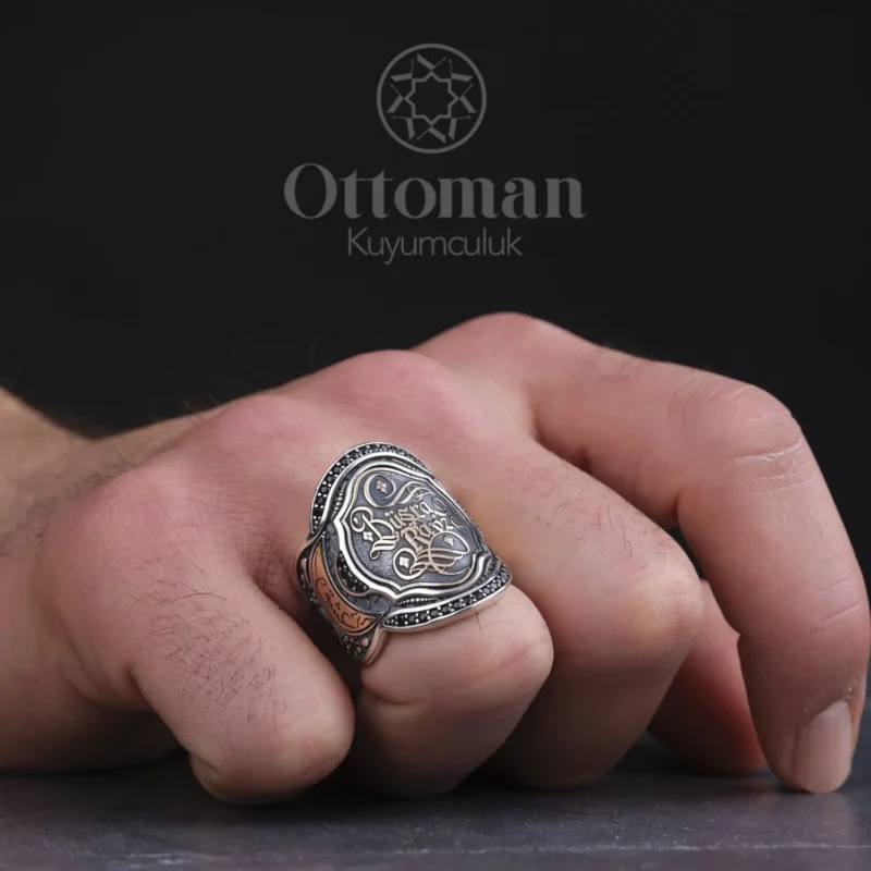 İsimli Zihgir Model Gümüş Erkek Yüzük