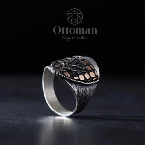 Kafes Tasarım Gümüş Erkek Yüzük