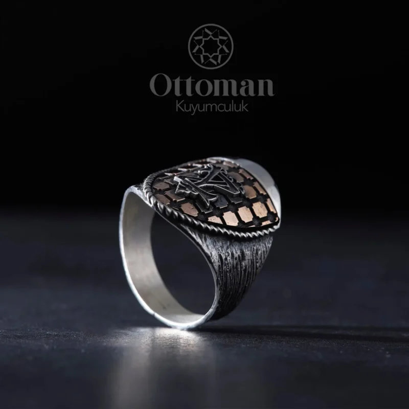 Kafes Tasarım Gümüş Erkek Yüzük