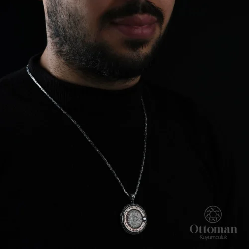 Kapaklı Koruma Dualı Gümüş Madalyon Kolye