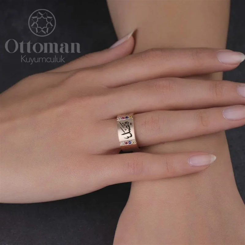 Kare Yeni Model Gümüş Alyans Set