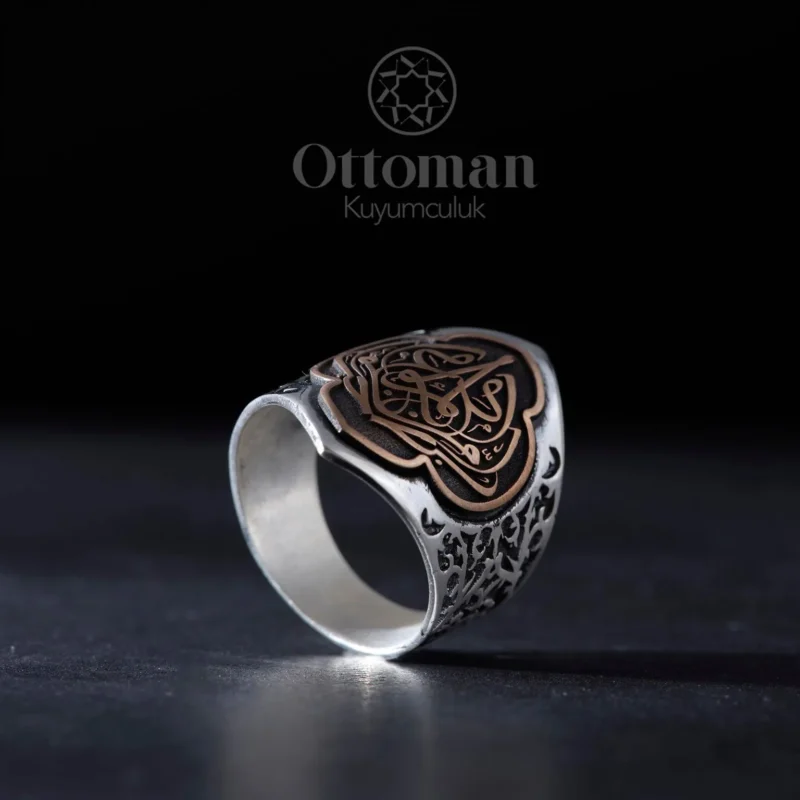 Kişi Sevdiğiyle Beraberdir Çiftlere Özel Tasarım Gümüş Erkek Yüzük