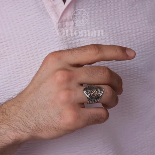 Kişi Sevdiğiyle Beraberdir Çiftlere Özel Tasarım Gümüş Erkek Yüzük