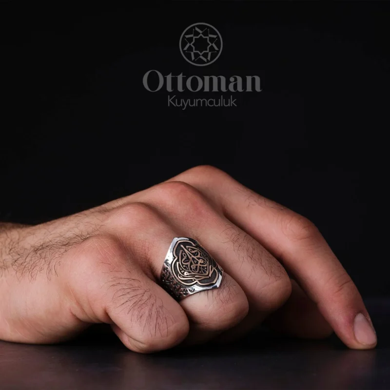 Kişi Sevdiğiyle Beraberdir Çiftlere Özel Tasarım Gümüş Erkek Yüzük