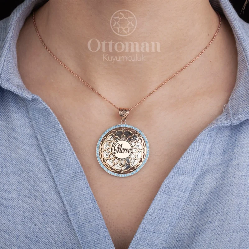 Kişiye Özel Nazar Dualı Gümüş Kadın Kolye