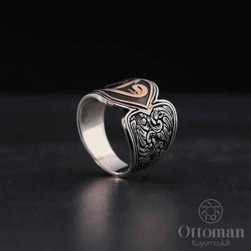 Kişiye Özel Tasarım Elif Vavlı Gümüş Erkek Yüzük