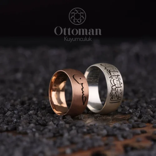 Kördüğüm Gibi Yazılı Gümüş Alyans Set