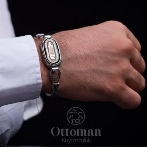 Kördüğüm Model Gümüş Erkek Kelepçe Bileklik