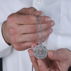 kum-saati-madalyon-kolye-64af9b Kum Saati Madalyon Gümüş Erkek Kolye