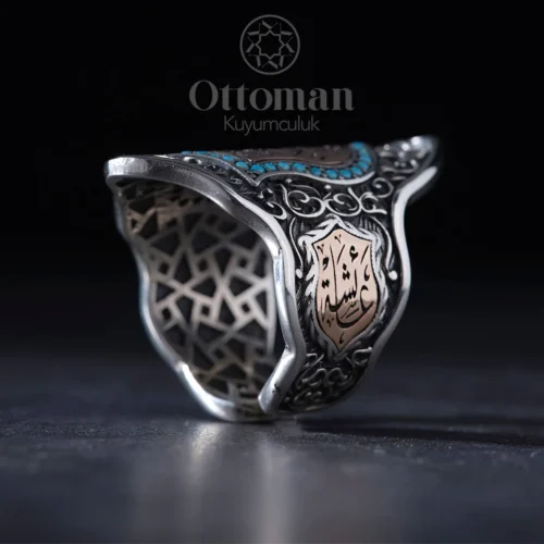 La Havle Yazılı Özel Tasarım Zihgir Gümüş Erkek Yüzük