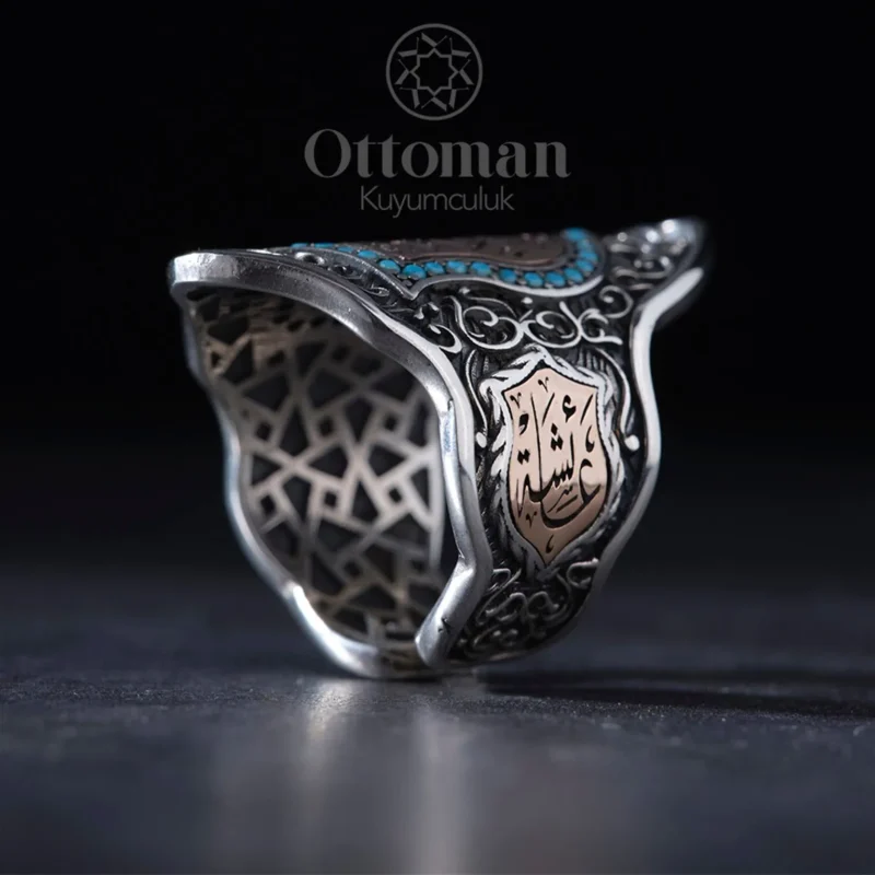 La Havle Yazılı Özel Tasarım Zihgir Gümüş Erkek Yüzük