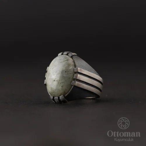 Labradorid Taşlı Pençe Model Gümüş Erkek Yüzük