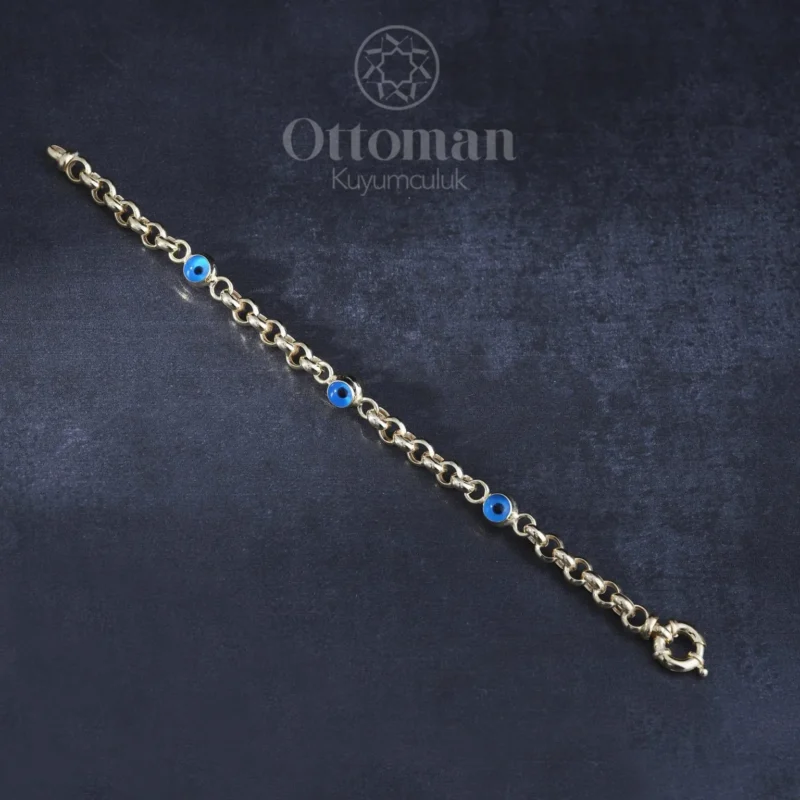 Nazar Boncuğu Model Gümüş Kadın Bileklik