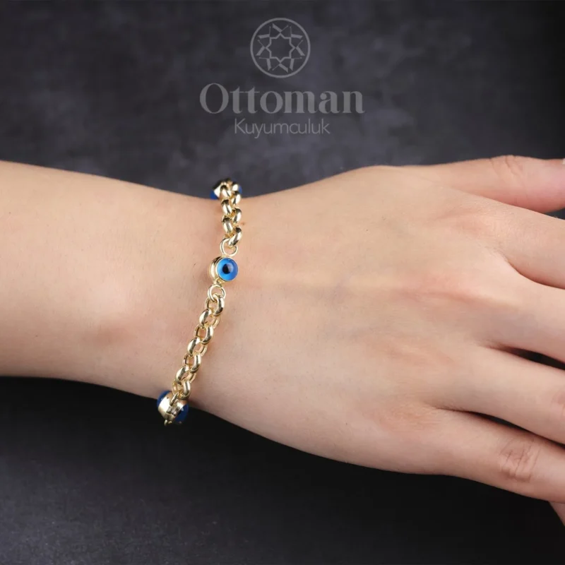 Nazar Boncuğu Model Gümüş Kadın Bileklik