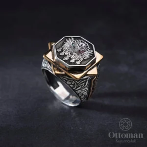 osmanli-sancagi-gumus-erkek-yuzuk-7-4223 Osmanlı Sancağı Gümüş Erkek Yüzük