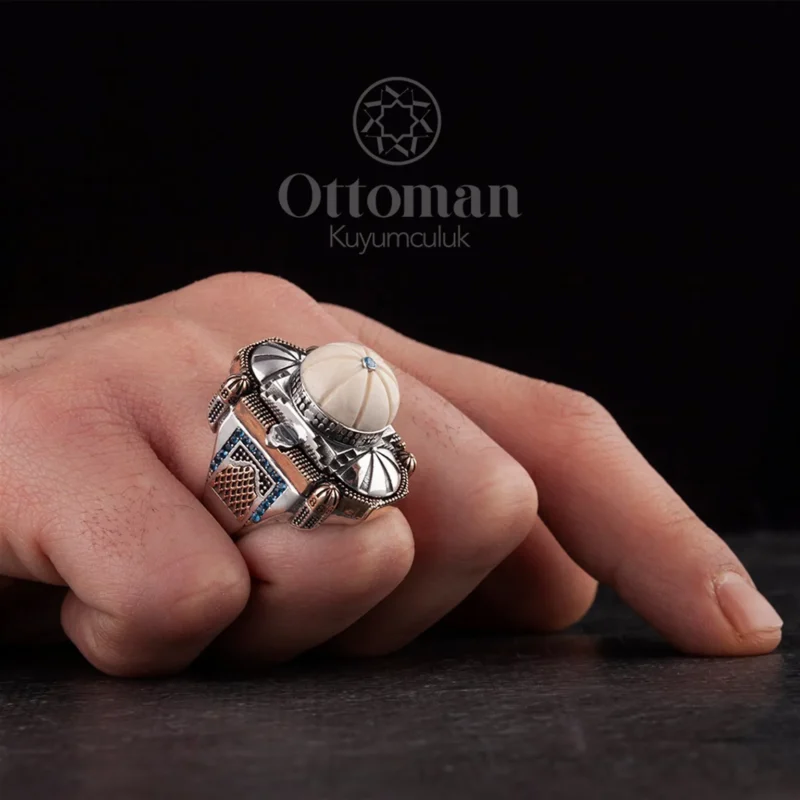 Ottoman İkra Camii Model Gümüş Erkek Yüzük